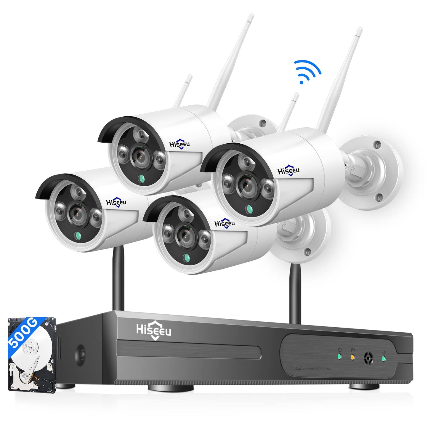 【16CH Expandable】Hiseeu Home Security Camera System, 24/7 Recording, Wired Plug-in Powered 8Pcs 5MP Outdoor Camera, 4K NVR Kit, Night Vision, IP66, Motion Detection, 3TB HDD, 2.4G/5G Wireless Pro WiFi
