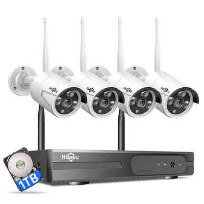 【16CH Expandable】Hiseeu Home Security Camera System, 24/7 Recording, Wired Plug-in Powered 8Pcs 5MP Outdoor Camera, 4K NVR Kit, Night Vision, IP66, Motion Detection, 3TB HDD, 2.4G/5G Wireless Pro WiFi